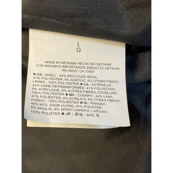 Old Navy PeaCoat Womens Lg Gray Double Breast Wool Blend Front Pockets Preowned - Picture 11 of 12